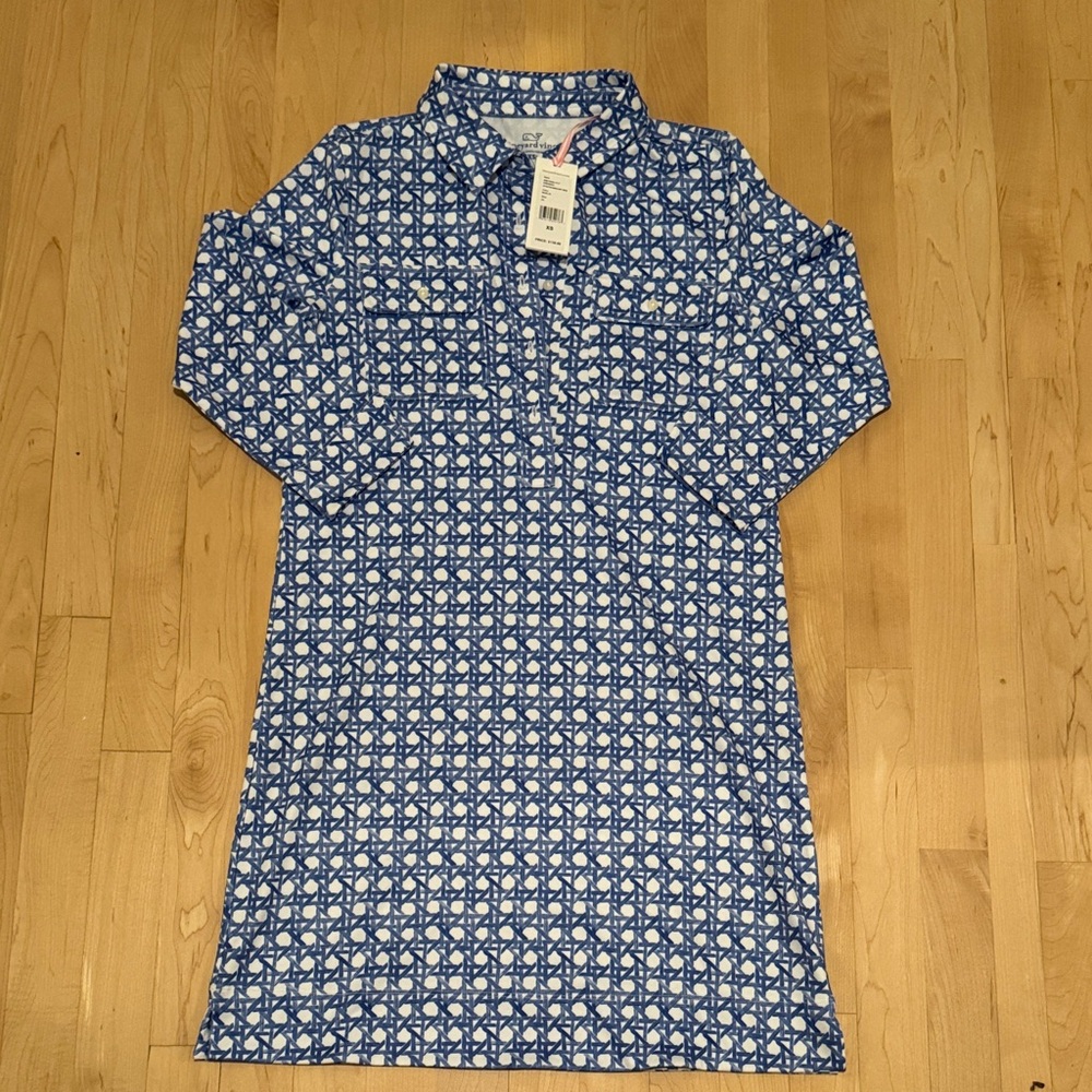 Vineyard Vines Blue and White Patterned Dress